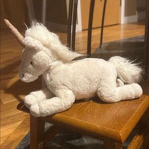 Jellycat Luna White Unicorn Glitter Horn Plush Mythical - Retired